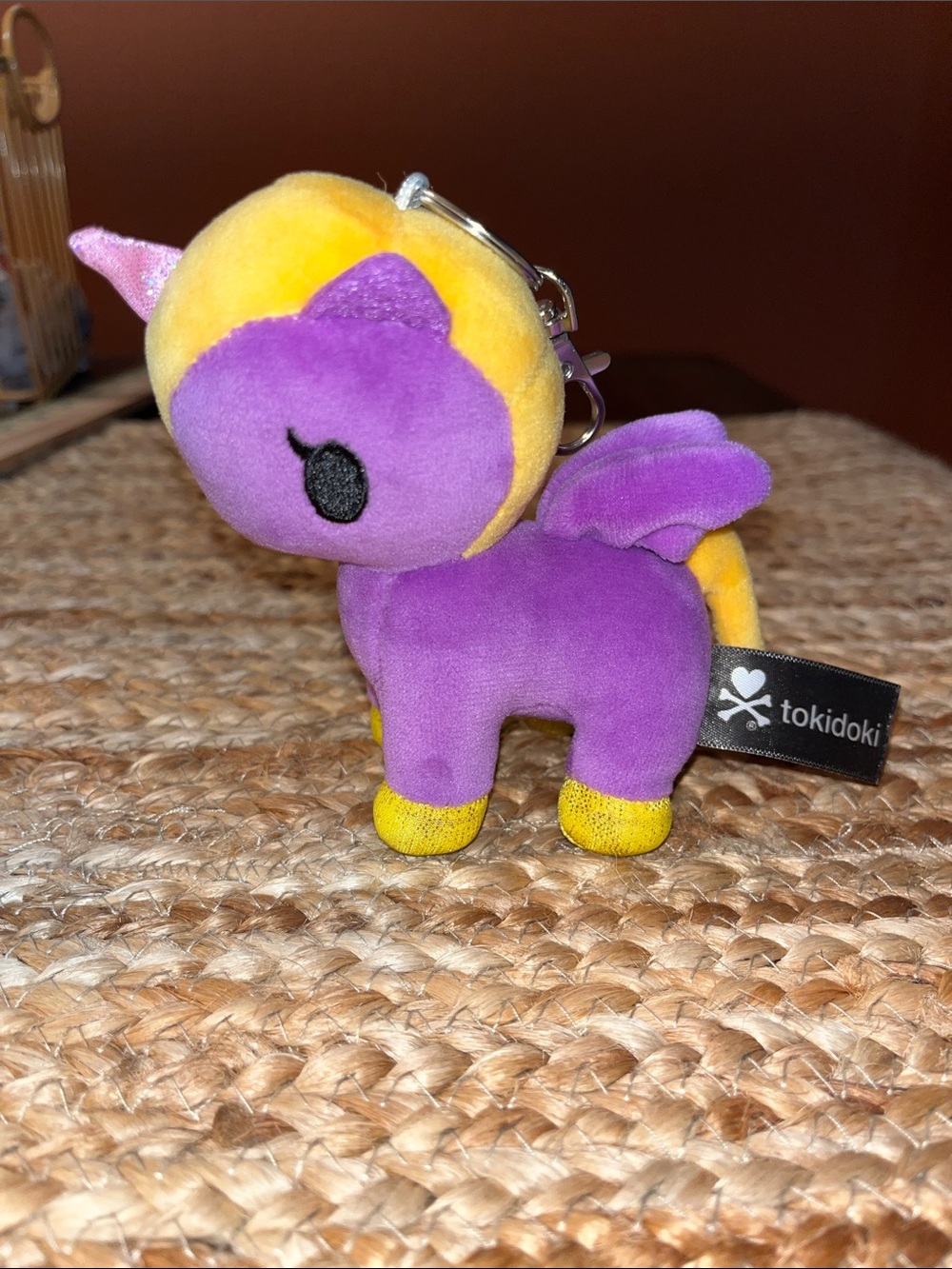 Tokidoki Purple and Yellow Unicorn Keychain Plush